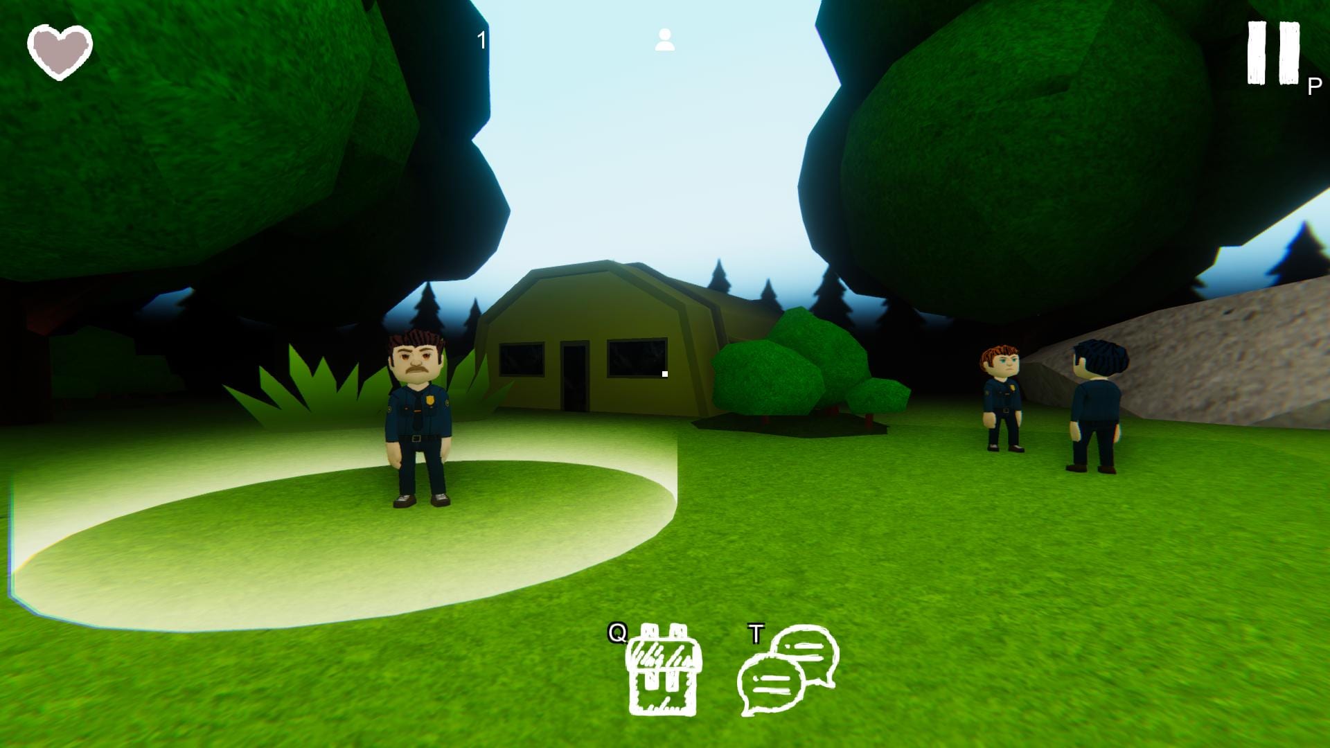99 Nights in the Forest — daytime exploration in the 3D forest clearing near the cabin